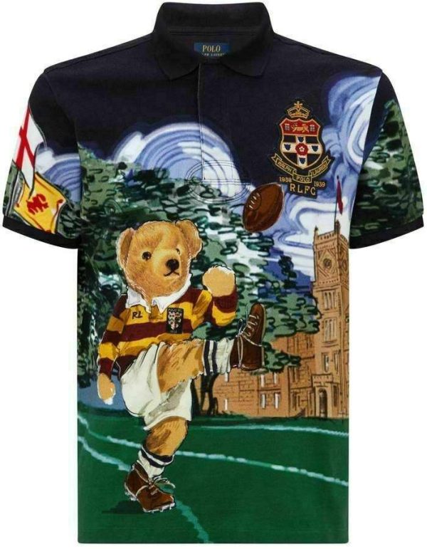 Polo Ralph Lauren Slim Fit Football Rugby Kicker Bear Polo Shirt New Buy Online 