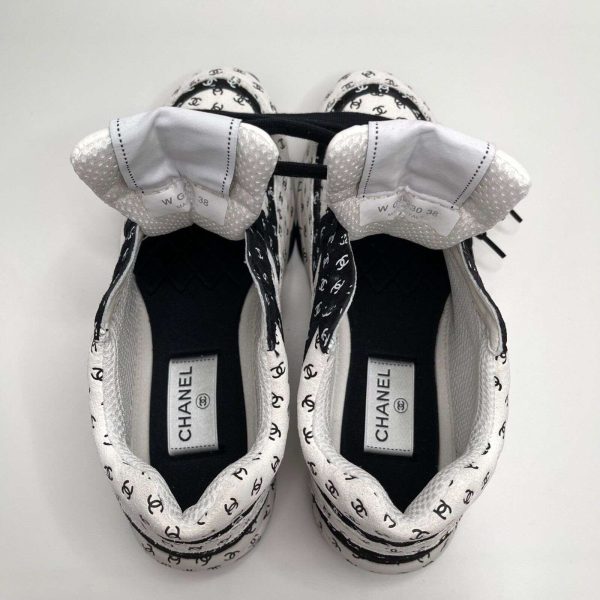 Chanel White Black CC Logo Monogram 38 EUR Size Runners Sneakers Trainers Buy Online 