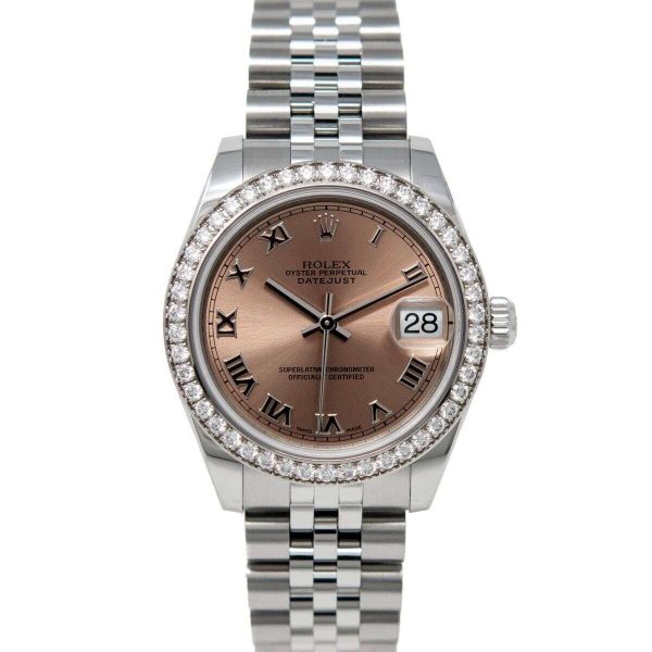 Rolex Women's Datejust 31 Steel & White Gold 178384 Watch - Rose Roman Buy Online 