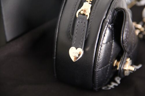 Authentic Chanel Black Heart Necklace Micro Bag Heart Coin Purse With Chain 22S Buy Online 