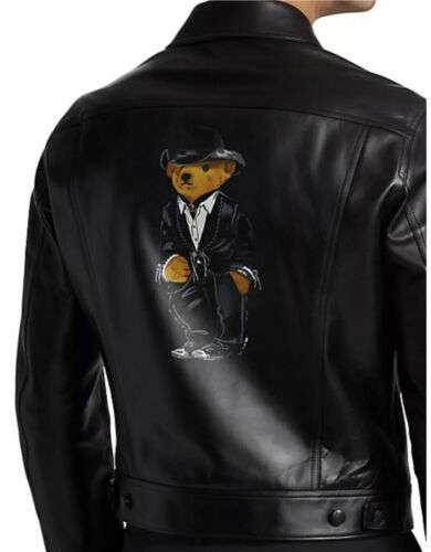 Purple Label Polo Ralph Lauren Rare Bear Leather Jacket. Men’s XXL Retail $3,999 Buy Online 