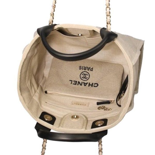 Chanel Deauville Tote Bag Pouch AS3257 Beige Shopping Shoulder Purse Woman New Buy Online 