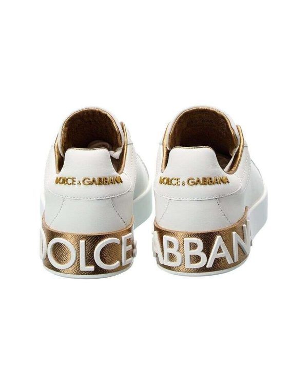 Dolce & Gabbana Portofino Leather Sneaker Women's White 37.5 Buy Online 