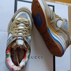 Women 8.0Us Gucciultra Pace Golden Sneakers Buy Online 