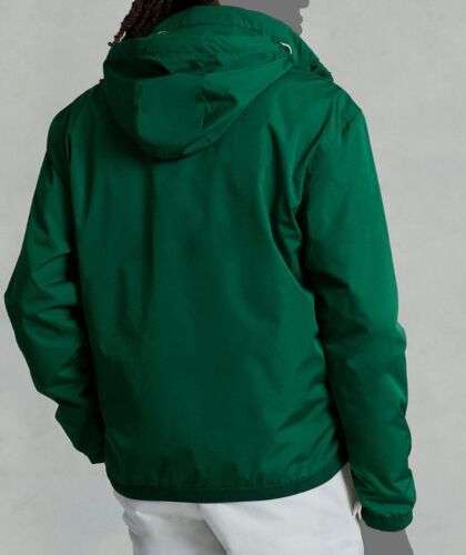 $198 Polo Ralph Lauren Men's Green Logo Hooded Windbreaker Coat Jacket Size S Buy Online 