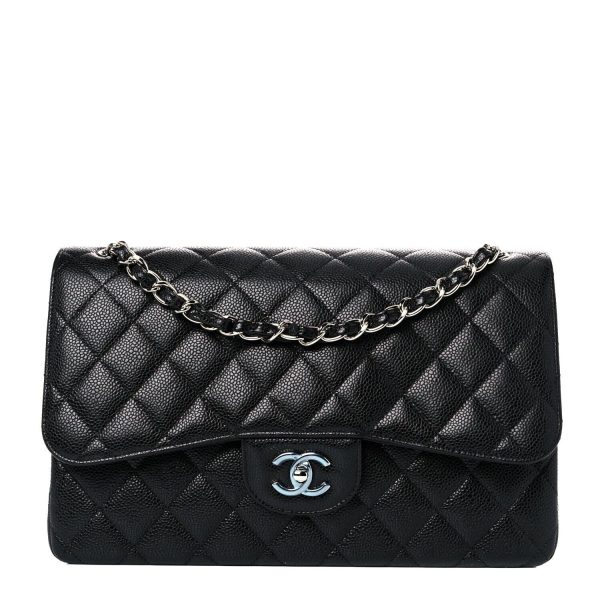 Chanel Classic Double Flap Bag Quilted Caviar Jumbo Black Brand New Authentic  Buy Online 