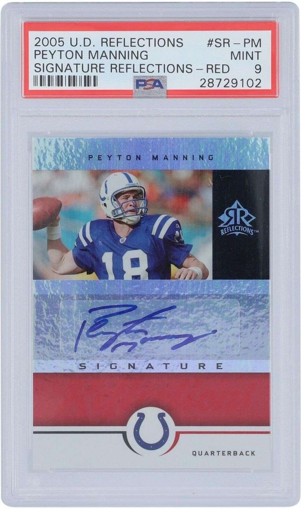 Peyton Manning Colts Signed 05 UD Reflections Red Variation PSA 9 Trading Card Buy Online 