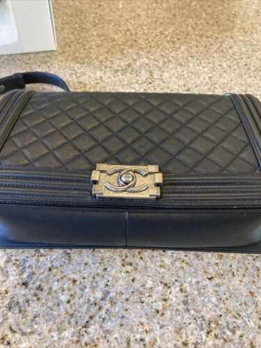 Chanel New Medium Black Boy Caviar Bag w/ Ruthenium hardware Buy Online 