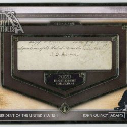 John Quincy Adams 2020 Topps Transcendent Oversized Cut Signature Autograph 1/1 Buy Online 