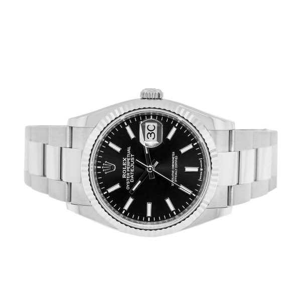 Rolex Datejust 36mm White Gold & Steel Black Index Dial and Fluted Bezel 126234 Buy Online 