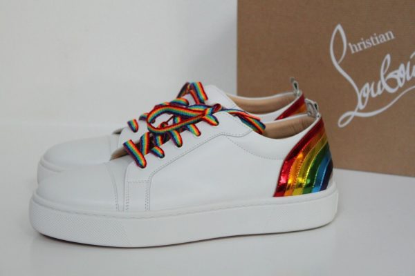 sz 8.5 / 39 Christian Louboutin Arkenspeed Rainbow White Leather trainers Shoes Buy Online 