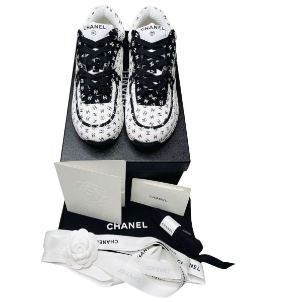 Chanel NIB White Black CC Logos Monogram 37 EUR Sizes Runners Trainers Sneakers Buy Online 