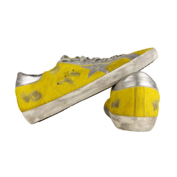 Golden Goose Yellow Silver Superstar Pony fur Leather Sneakers Shoes EU39 US9 Buy Online 
