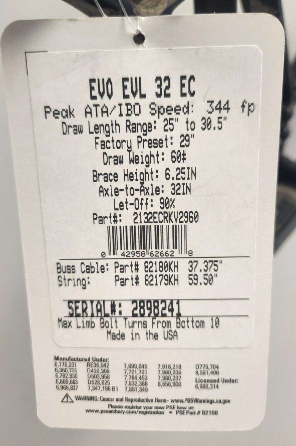 PSE ELV 32 in Kuiu Camo 60lbs BRAND NEW IN BOX Buy Online 