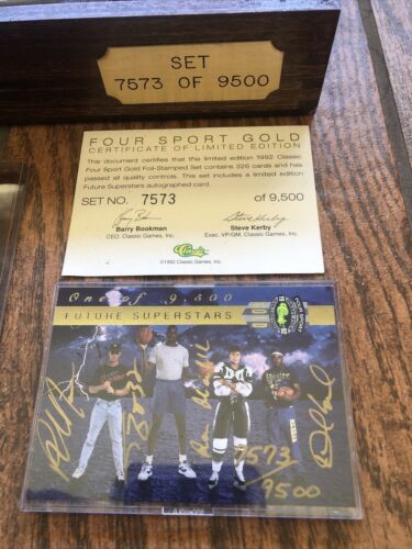 1992 Classic 4 Sport Gold Set Jeter Rookie Shaq Rookies Signed 1st Rd Picks Card Buy Online 