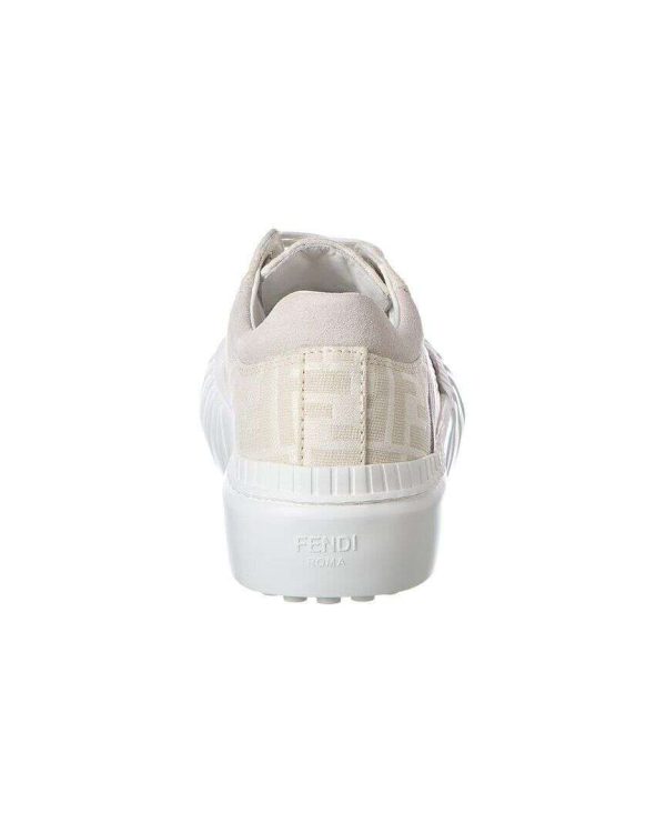 Fendi Ff Canvas & Suede Platform Sneaker Women's White 38.5 Buy Online 