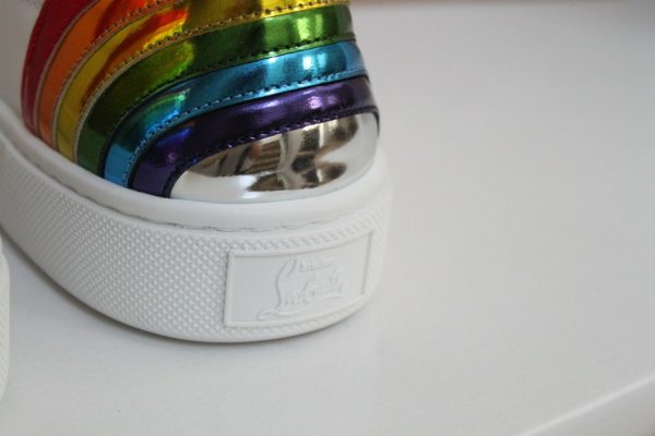 sz 10 / 40.5 Christian Louboutin Arkenspeed Rainbow White Leather trainers Shoes Buy Online 