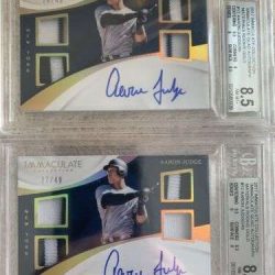 (2) 2017 Panini Immaculate Aaron Judge Rookie Quad Patch Auto26+27 /49 Yankees Buy Online 