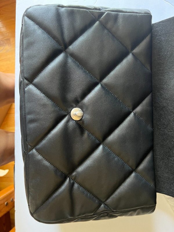 NIB CHANEL 19 MAXI BAG Black Leather Silver-Gold-Tone, Ruthenium Finish &Receipt Buy Online 