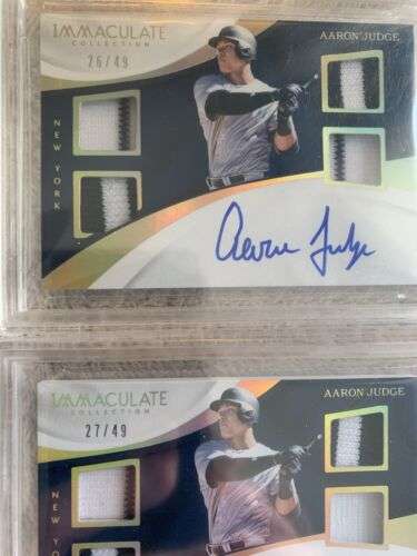 (2) 2017 Panini Immaculate Aaron Judge Rookie Quad Patch Auto26+27 /49 Yankees Buy Online 