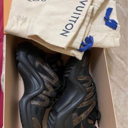 LOUIS VUITTON Calfskin Patent Monogram LV Archlight Sneakers Black size 11 44EU Buy Online 