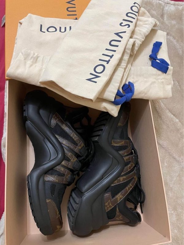 LOUIS VUITTON Calfskin Patent Monogram LV Archlight Sneakers Black size 11 44EU Buy Online 