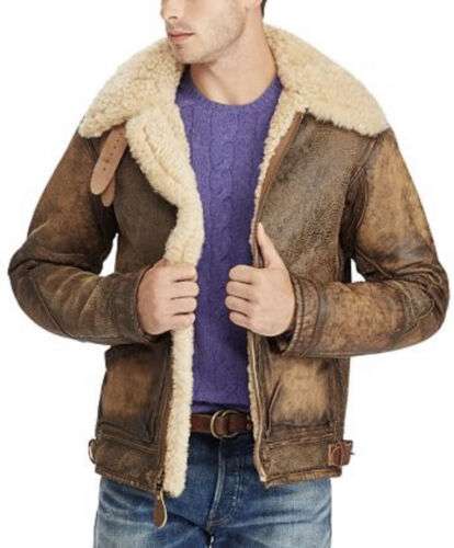 $2498 Polo Ralph Lauren Small Brown Shearling Bomber Jacket RRL Leather Ranch Buy Online 