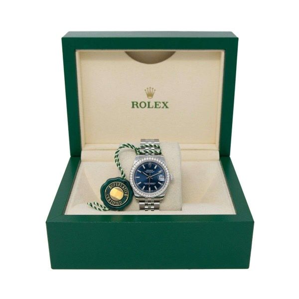 Rolex Women's Datejust 31 Steel & White Gold 178384 Watch - Blue Dial Buy Online 