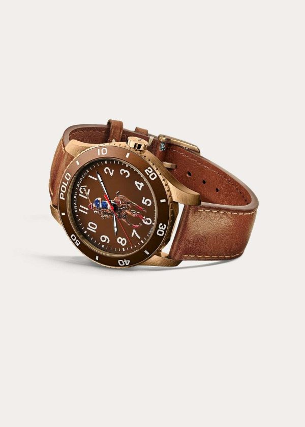 NEW Bronze Polo Ralph Lauren Watch Swiss Made 42mm Limited Edition Automatic RL Buy Online 