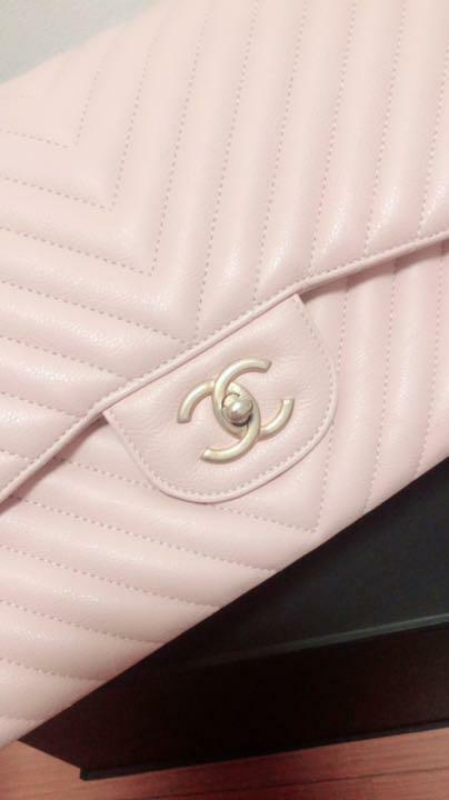 Authentic CHANEL Classic Bag CC logo Chain Flap Shoulder Lamb Skin Pink Gold Buy Online 