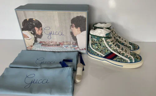 NIB Gucci Floral Love Affair Tennis 77 High-top Sneakers 6.5 US (36.5 Eu) 627838 Buy Online 