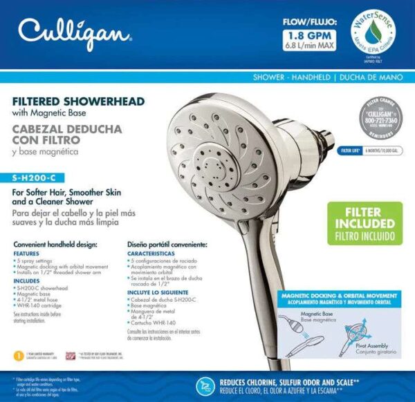 Culligan S-H200-C Hand-Held Filtered Showerhead with magnetic base Buy Online 