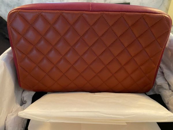 New CHANEL Classic Flap-Bag Medium LambskinGold Orange Burgundy CC Handbag Purse Buy Online 