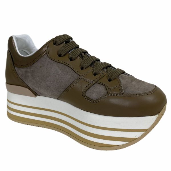 C18 sneakers donna HOGAN H283 MAXI H STRASS bronze brown shoes women Buy Online 