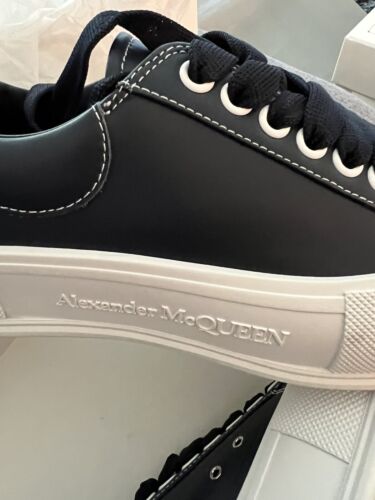 NIB Alexander McQueen Navy Blue Leather sneakers women 41/U.S.10 Buy Online 